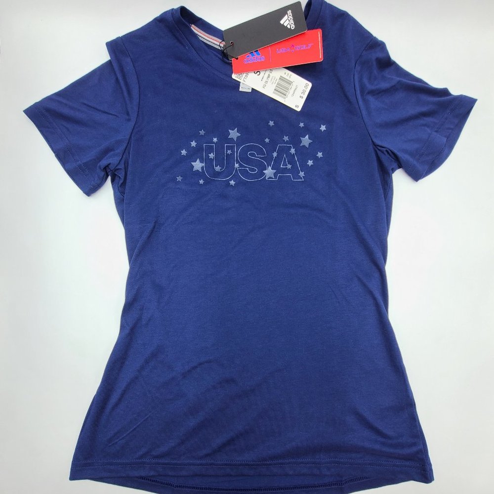 NWT Adidas USA Olympics Golf Tee Shirt